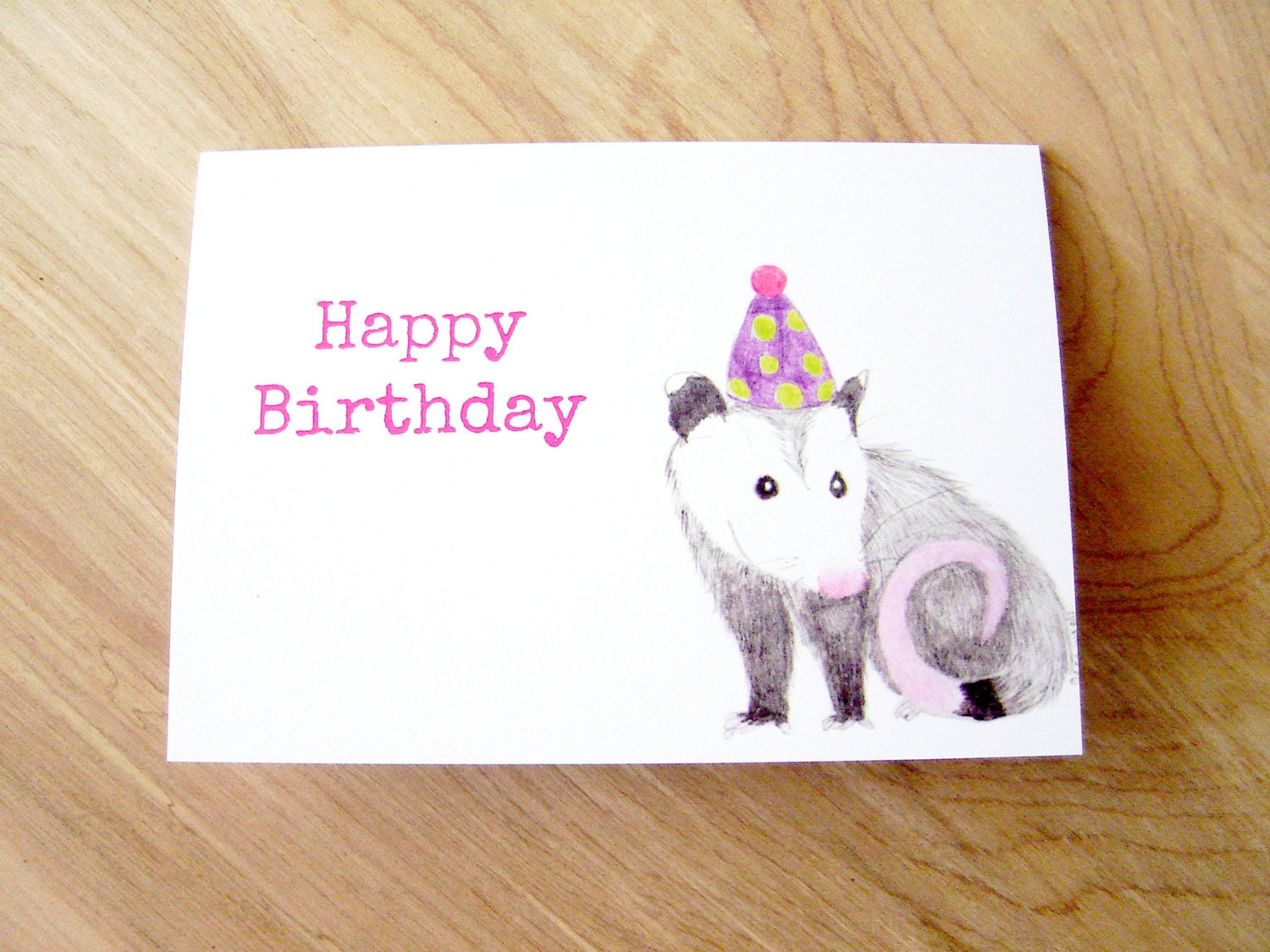 Happy Birthday Card - Possum Birthday Card - Possum Birthday Card with Envelope