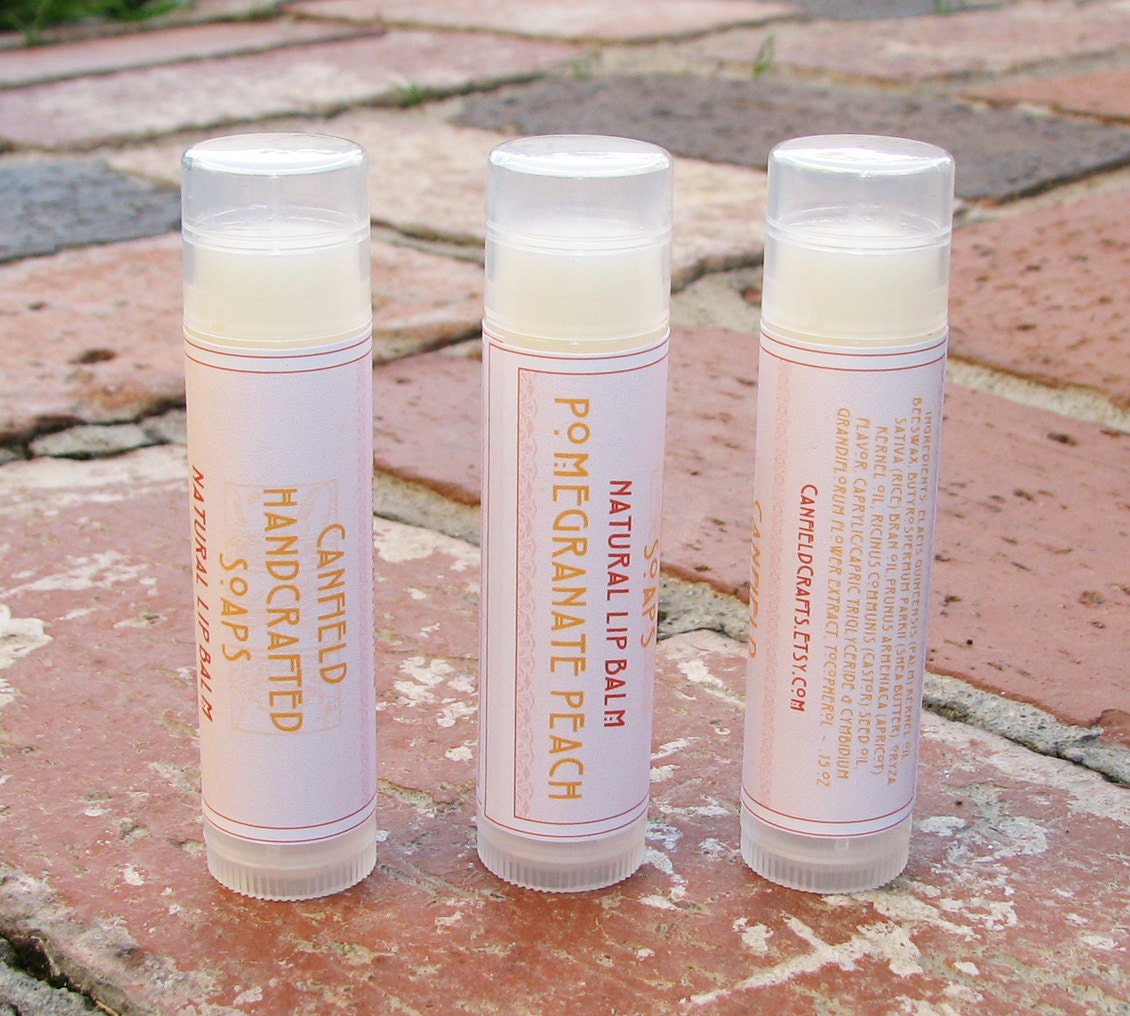 Pomegranate Peach - Shea Butter Lip Balm - Clear tube