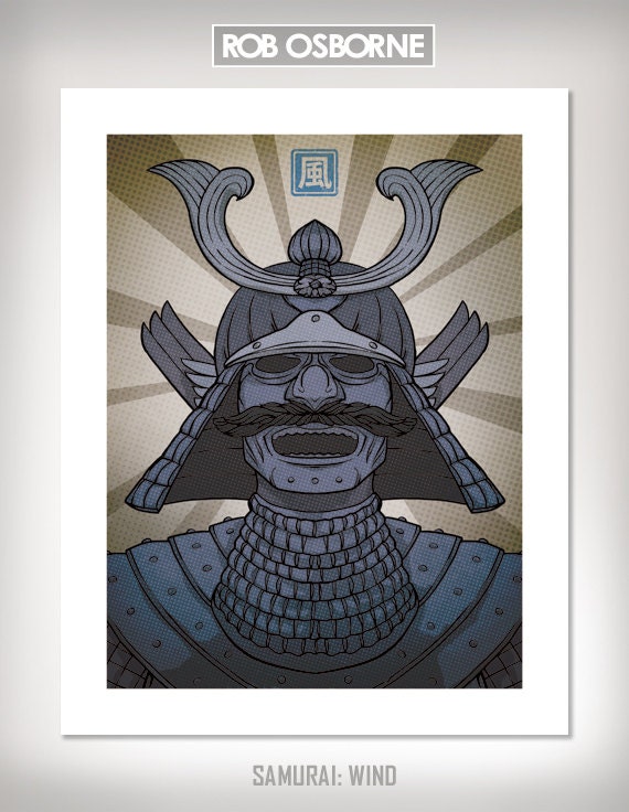 SAMURAI WIND from the Elements Collection Poster Art Print 11x14 by Rob Osborne