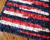 Kitchen Pot Holder / Trivet Red White And Blue Hot Pad Primitive Table Mat Americana Decor