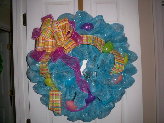EASTER deco mesh WREATH Il_570xn
