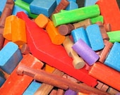Vintage Wooden Learning Blocks, lincoln log, children vintage toys - oZdOinGItagaiN