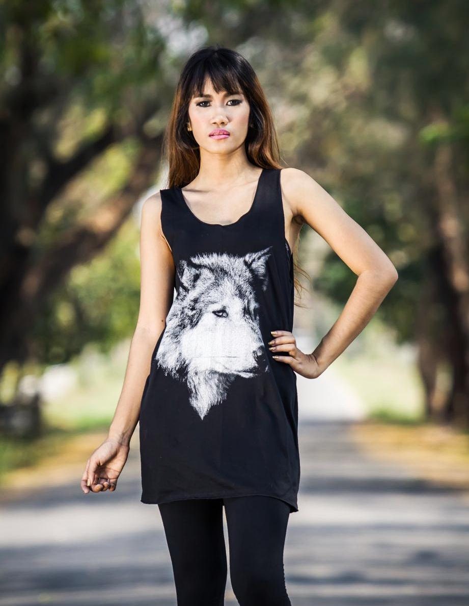 White Face Jacop Wolf Tank Top - t-shirt  tank topTunic Unisex Shirt Vest Women tee   Sleeveless Singlet Black T-Shirt Size M L
