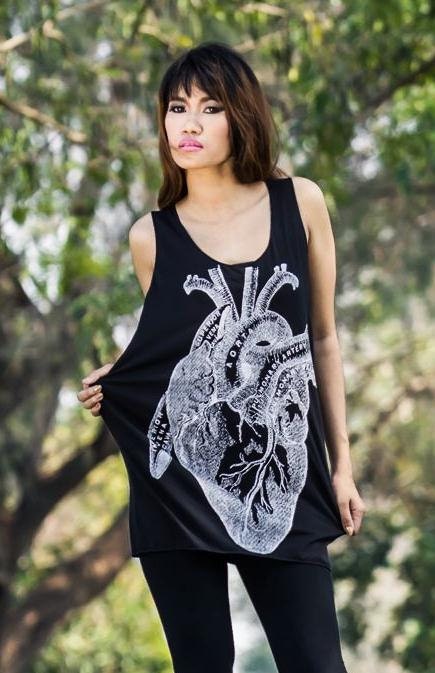 Heart Anatomy tank top - Women t-shirt tank top black Tunic Unisex Shirt men Vest Women Sleeveless Singlet Black T-Shirt Size M L