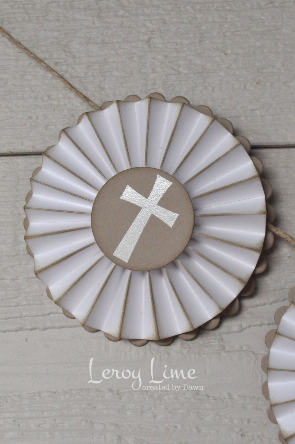 Baptism, Christening, First Communion - Blessing - Cross Rosette Party Banner