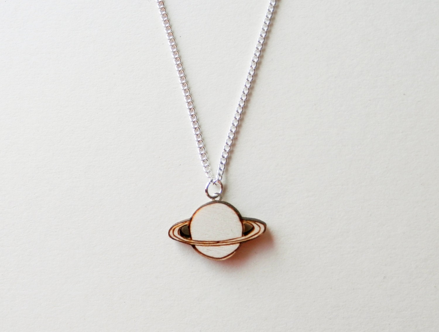 Wooden Saturn Necklace