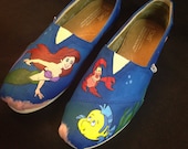 Custom Hand Painted Shoes - Little Mermaid Toms