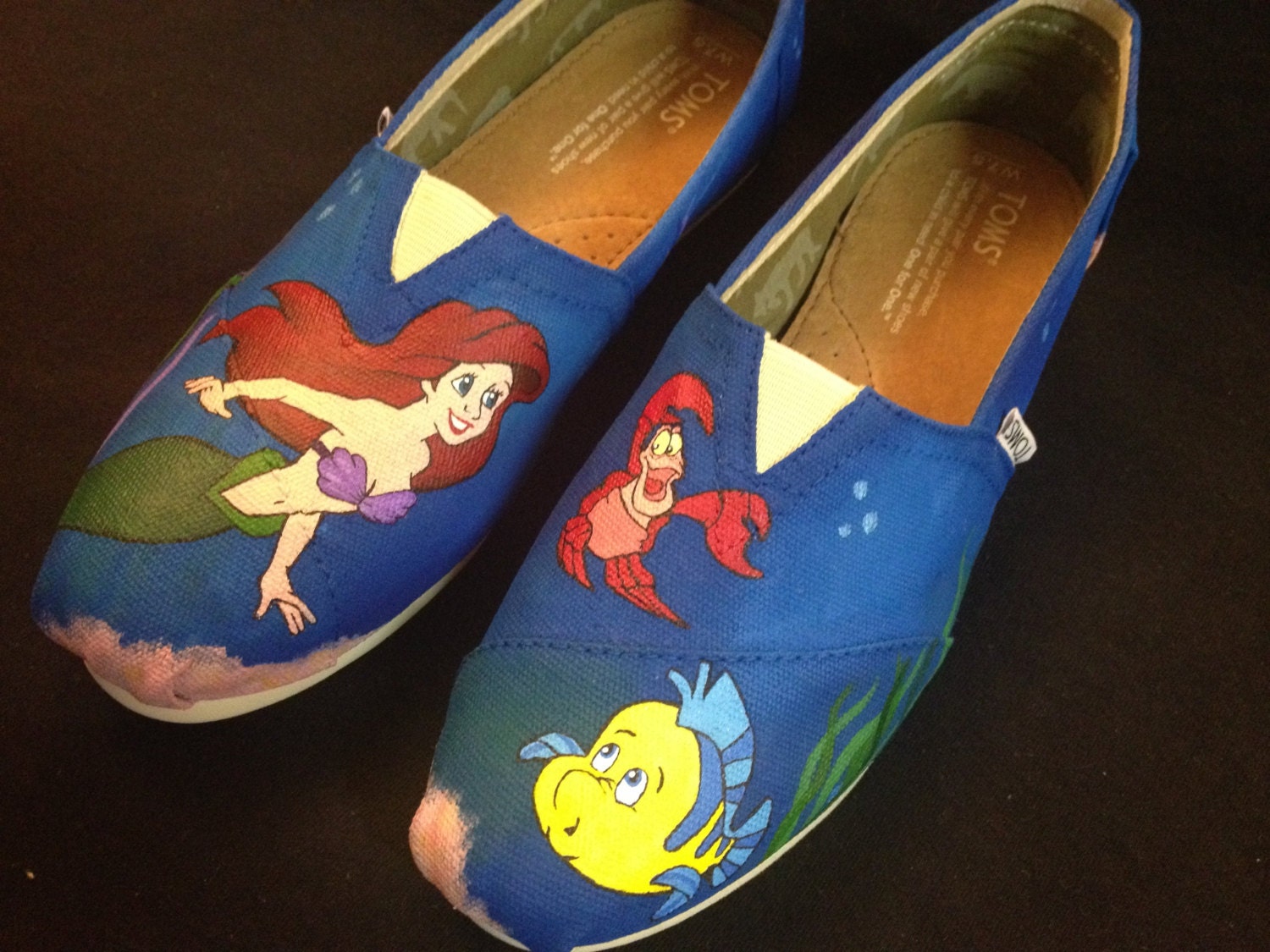 Custom Hand Painted Shoes - Little Mermaid Toms
