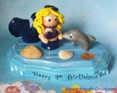 Mermaid Chibi Dolphin Friend Polymer Clay-Made To Order