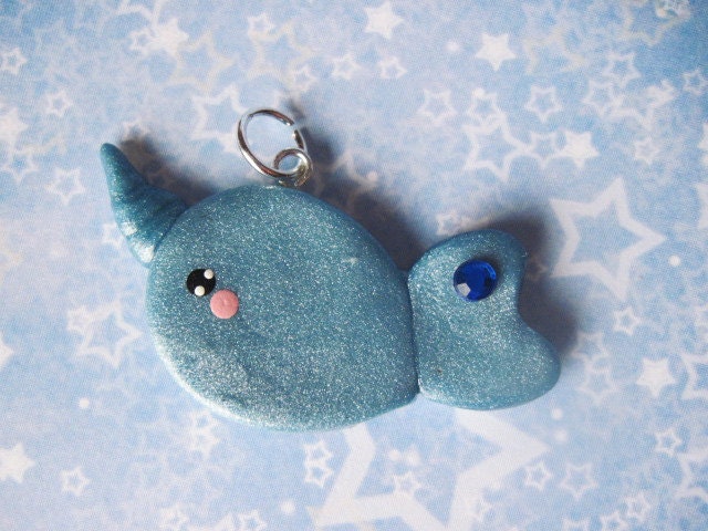 Narwhal Kawaii Charm Polymer Clay Jewelry