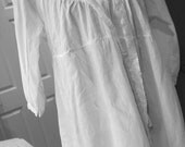 White Cotton Voile Dress Womens Clothing XL to 1X Shabby Chic Altered Upcycled Eco Romantic Lagenlook Magnolia Pearl Tunic