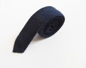 Vintage Skinny Tie, Hipster Necktie Old School Mid Century Narrow Cravat Rockabilly Navy Blue Groom Wedding 60s Mad Men 1950s