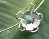 Sterling Silver and Raw Emerald Daisy Choker