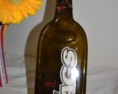 Gonzaga Zags Brown Wine Bottle Cheese Tray with beaded glass accents