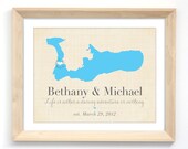 Destination Wedding Gift - Modern Wall Decor Print - Grand Cayman or Your Choice of Country & Colors