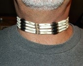 Native American Handcrafted Choker made with Carved White Bone Beads