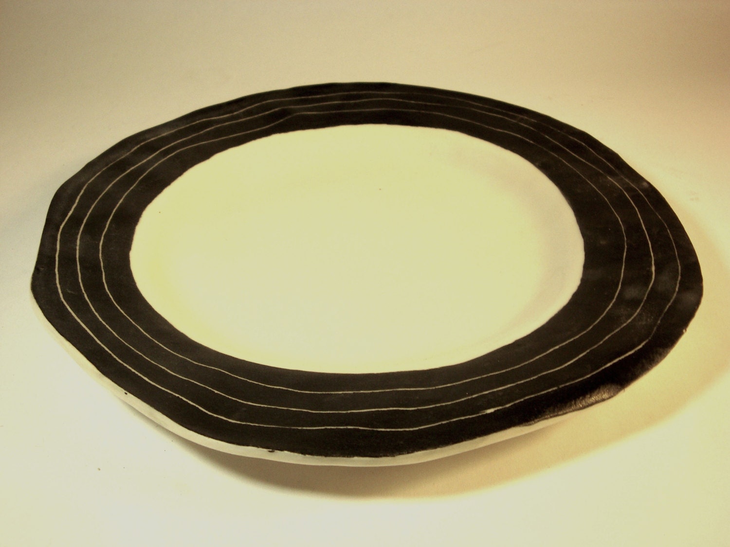 SECOND SALE - Black Striped Plate