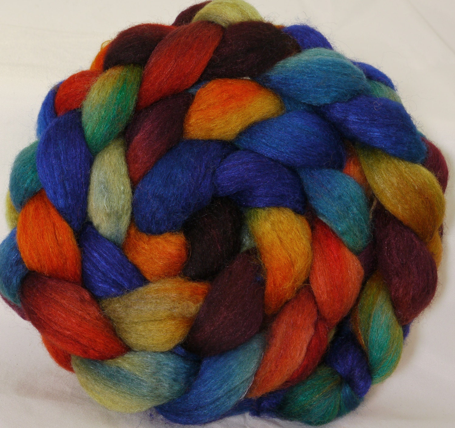 Hand dyed Bfl/ silk top for spinning  -  - ( 4 oz. ) ecru bfl/ silk ( 75/25)