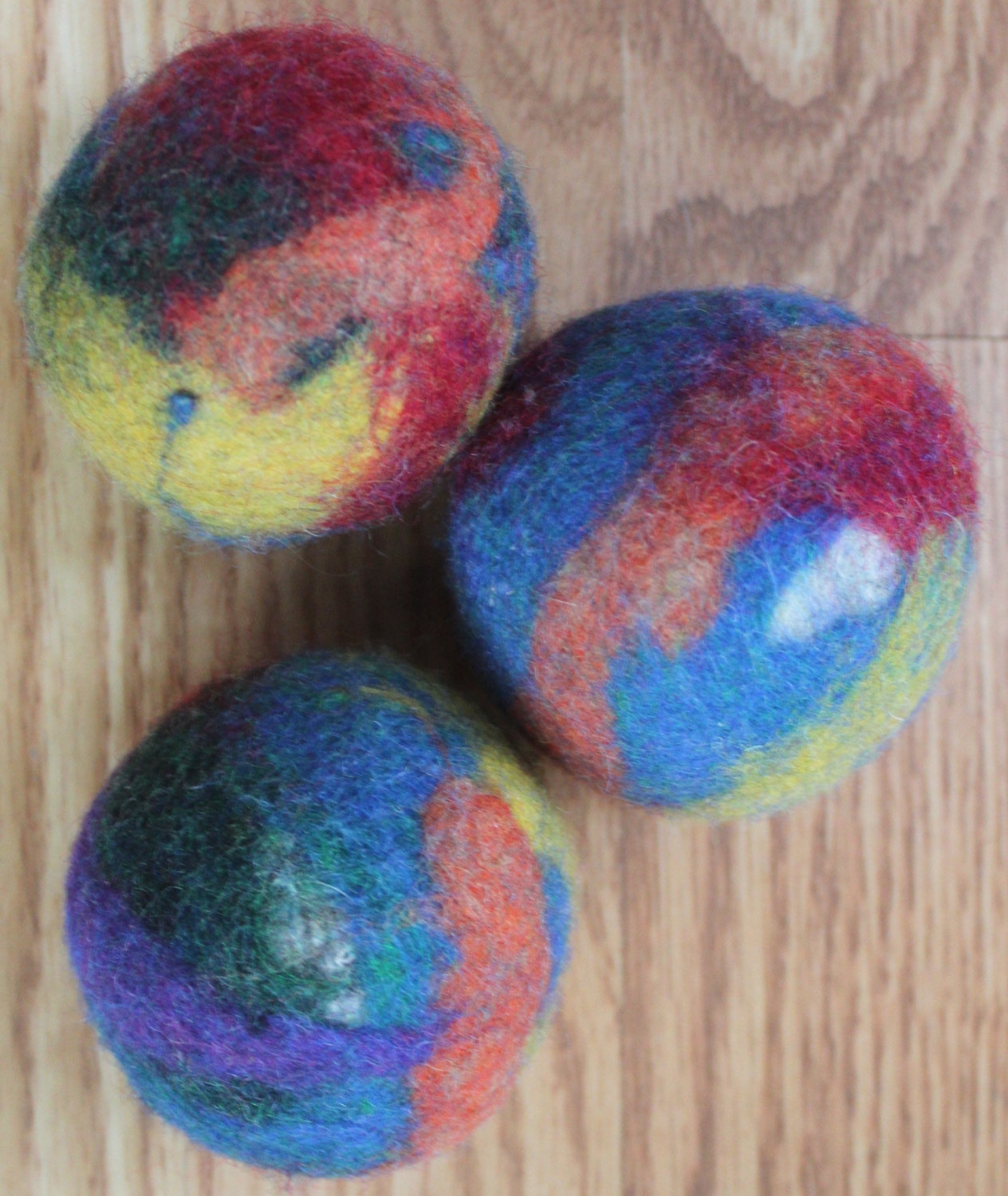 Natural Wool Dryer Balls, Made from Upcycled Felt and Local Roving