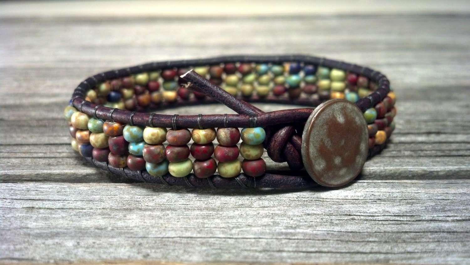 Southwest Native Friendship Bracelet, Leather Wrap Bracelet, Southwestern Chic, Rustic, Southwest Jewelry