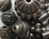 Reclaimed Brasstone Metal Bead Mix, Round, Bicone, Tube -- 39 Beads Total