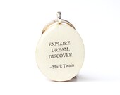 Graduation keychain graduation gift Mark twain going away gift graduation favors class of 2013 key charm nature gift eco friendly