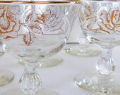 Vintage Gold Floral Champagne Glassware