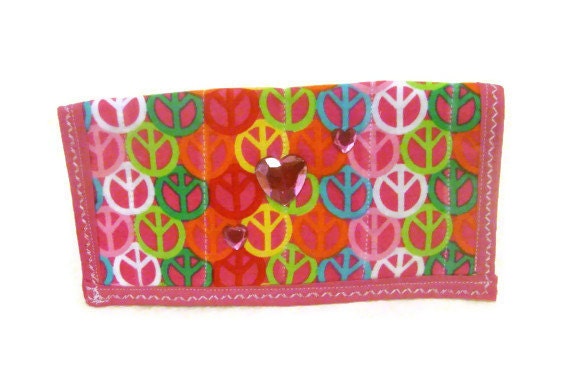 Peace Signs Coupon Wallet/Coupon Organizer/ Peace/ Rainbow