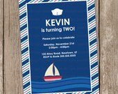 Little Sailor Birthday Party (Photo) Invitation Digital Printable, Any Wording Any Color Any Age