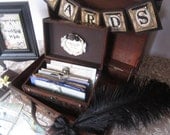 Wedding Card Box and Banner Set Wedding Wish Box Guest Book Alternative Wedding Vow Book Ring Box Sign In Sign Ostrich Feather Pen