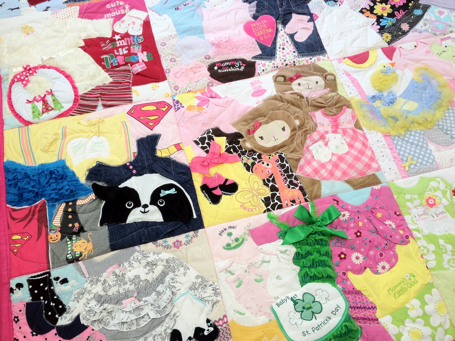 Memory Quilt / First Year Quilt / 1st Year Blanket / Baby Clothes Quilt / Custom Made