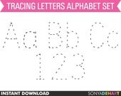 50% Off SALE Digital Alphabet Traced Dotted Practice Letters Teacher Clip Art Instant Download Il_170x135