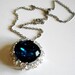 Art Deco Necklace with Beautiful Huge Blue Stone