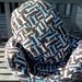 SALE Dog Bed: Fleece Dog Bed SALE Mocha and blue bone Fleece bed