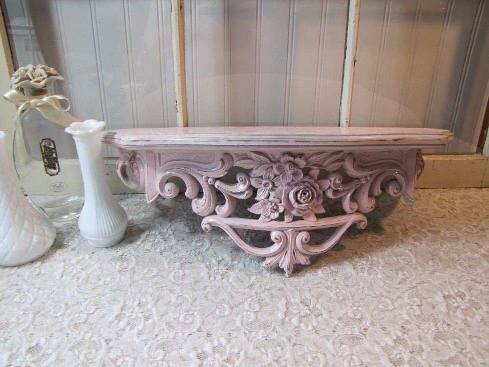 Shabby Chic Pink Vintage Dart Shelf Romantic Victorian Boudoir