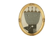 Knitted Portrait of a Flower - wall hanging in oval frame