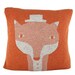 Decorative Pillow - Mr.Fox - soft knitted pillow - orange, ecru, 18x18, includes insert