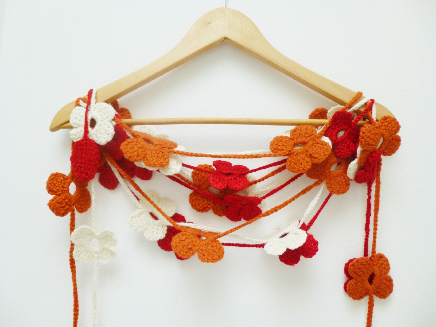 2013 fashion,2013 summer,Crochet Scarf Accessories, Floral scarf , Lariat scarf, Handmade Neck accessory,