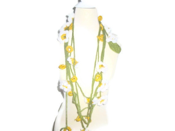Floral scarf ,fashion,unique,handmade,gift
