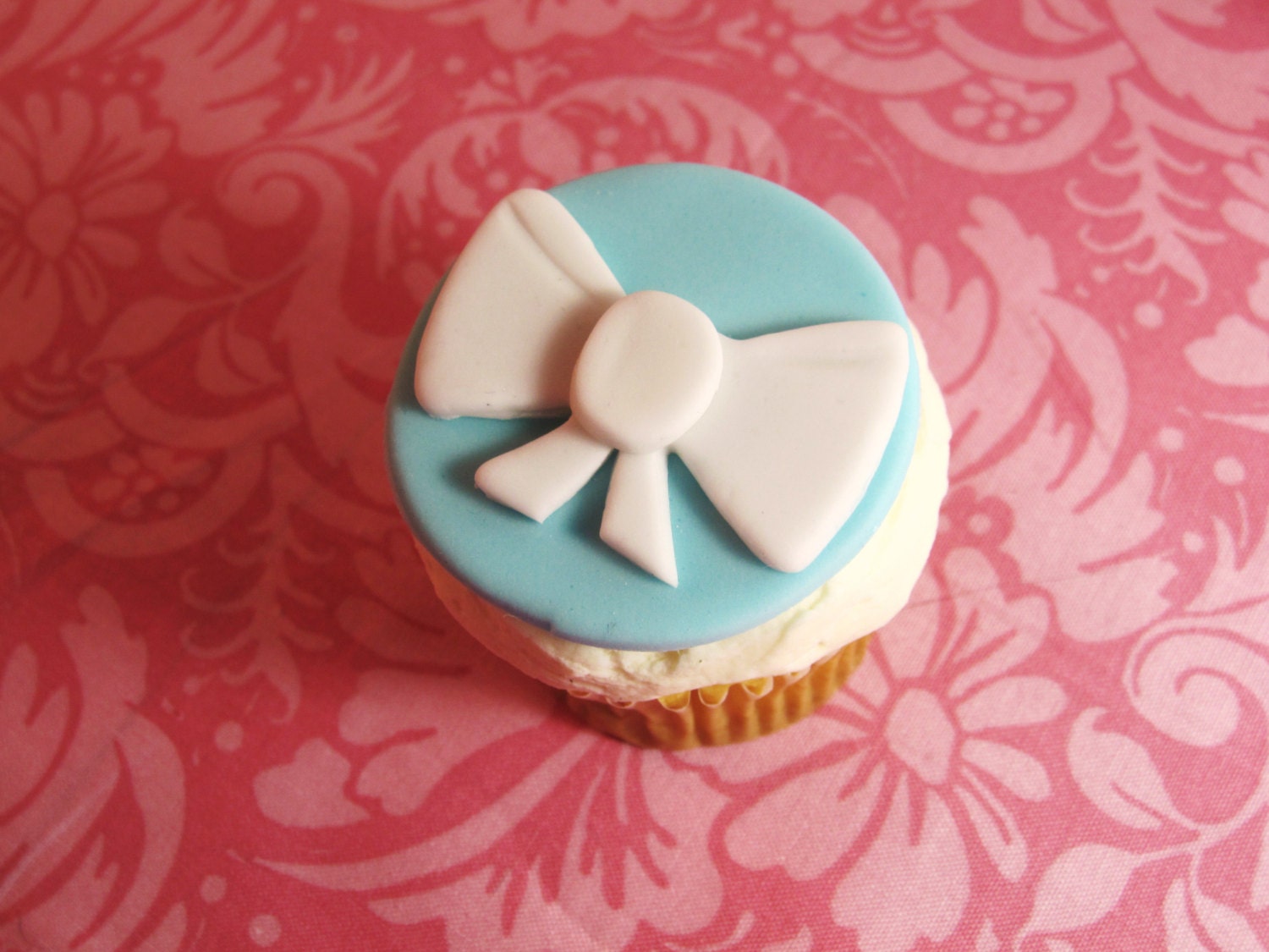 Bow Fondant Cupcake Topper Tiffany & Co Blue or your custom color for wedding baby shower Il_170x135