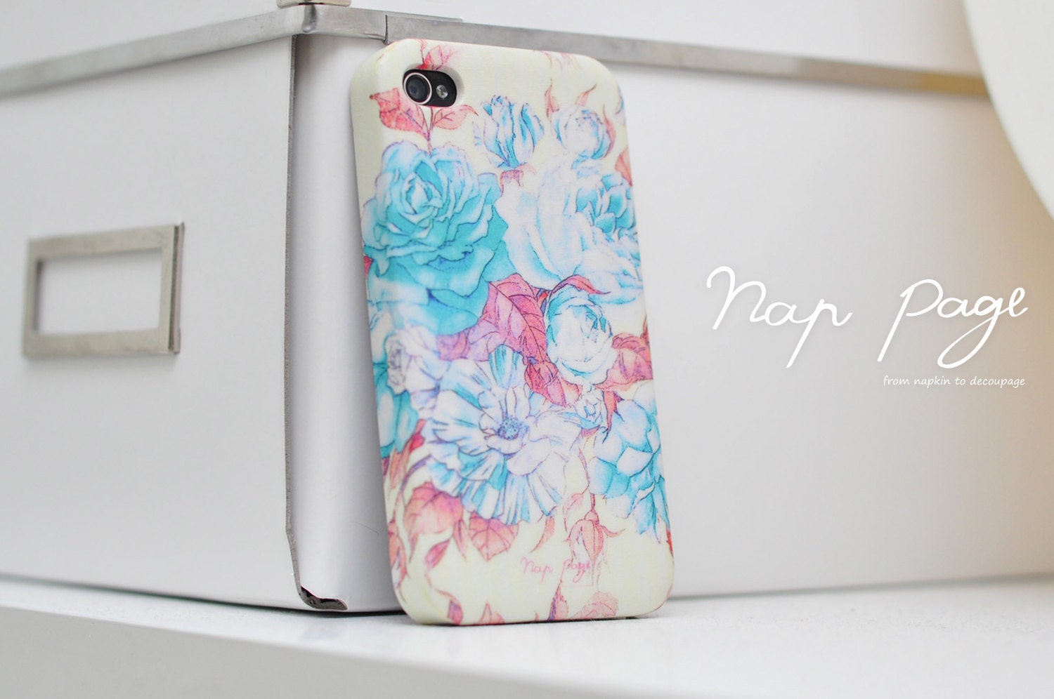 Apple iphone case for iphone iPhone 5 iphone 4 iphone 4s iphone 3Gs : Vintage blue flower rose