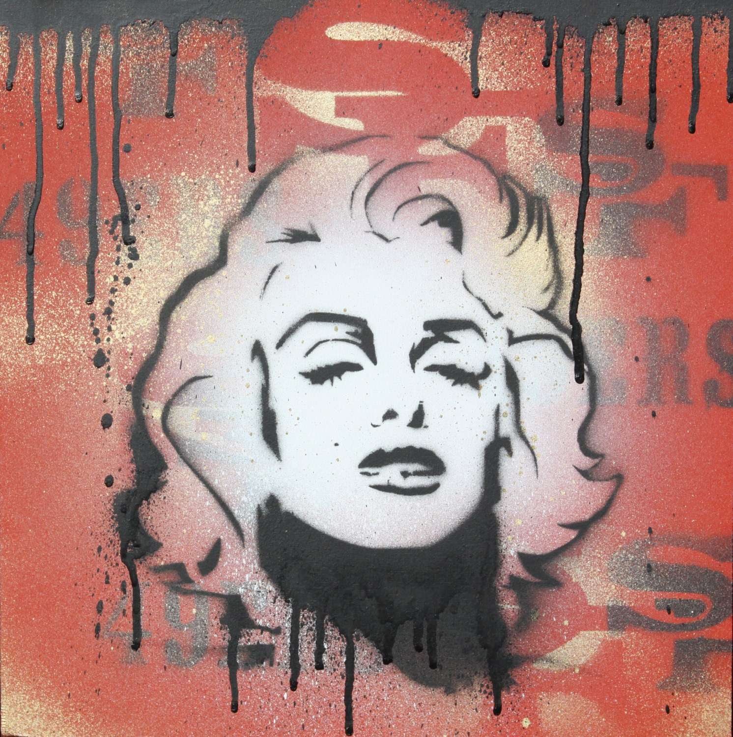 Marilyn Monroe x SF Niners Stencil painting on mdf