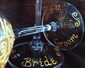 Add On- PERSONALIZATION for set of TWO Mehndi glasses. Names, dates, initials or quotes