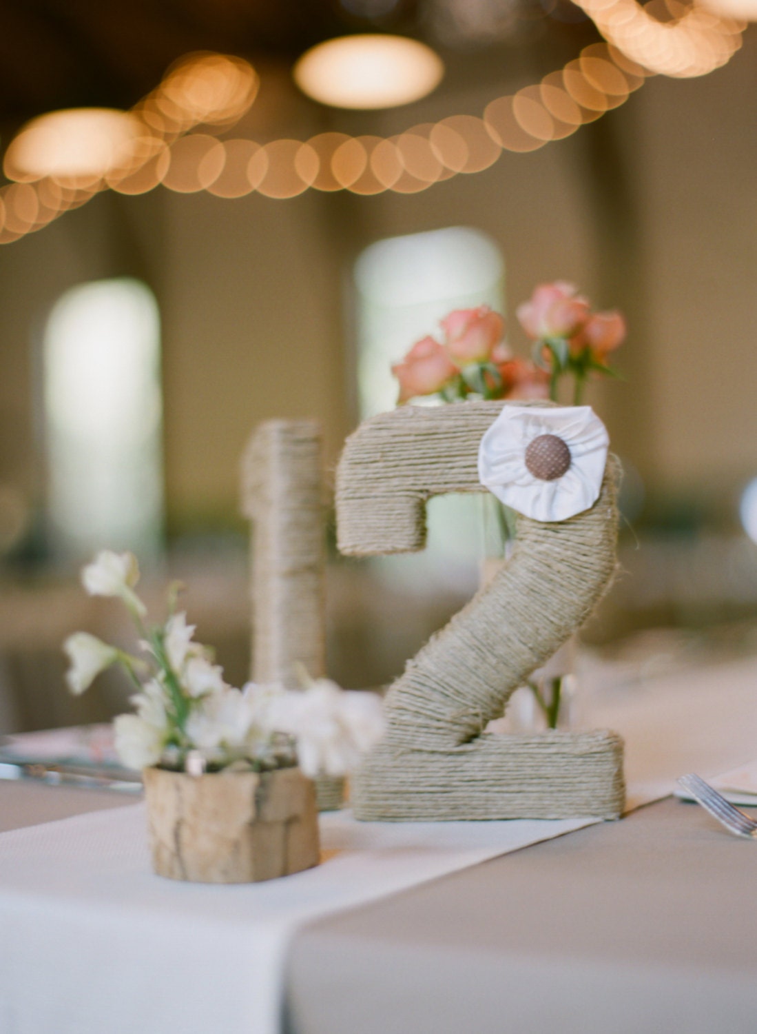 Twine Wrapped Table Numbers