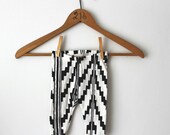 Hand Printed Organic 'Southwest' Baby Leggings in Black on Creme