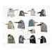 birds I have known 1, birds, bird heads, blue birds, mixed media birds, mixed media collage, mixed media print