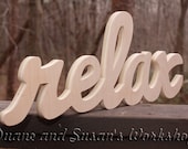 relax Sign, DIY Wall hanging, Wooden relax sign, wooden letters, home decor, wood sign, Housewares, Wall Decor