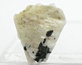 White Rare Crystal of Eudidymite and Aegerine Mineral Specimen from Malawi
