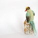 Green Magpie, Hand felted Brooch, Mint Bird Jewelry