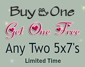 SALE - Any Two 5x7's - BOGO Sale - Summer Sale - B1G1 Free - Buy One Get One Free - Art Print Sale
